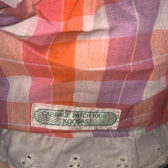 VINTAGE 1983 CABBAGE PATCH KIDS KOOSAS DOG STUFFED ANIMAL PLUSH TOY PLAID DRESS - Picture 2 of 5